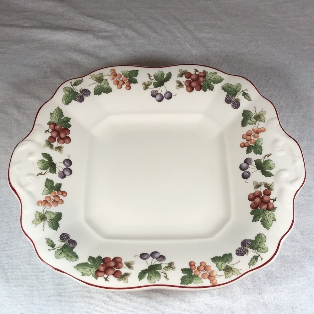 Wedgewood Queen's Ware Queenswear Province Square Platter Cake Plate Fruit